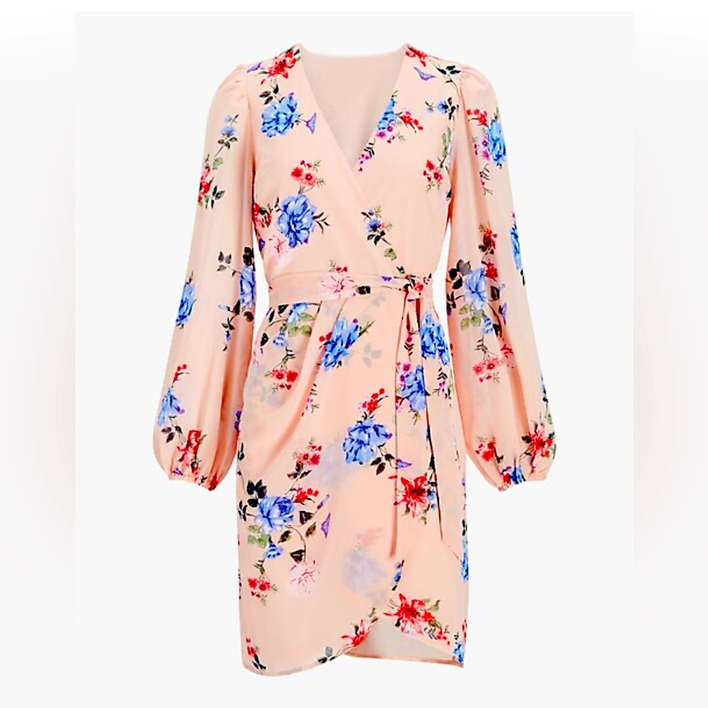 NWOT Express Pastel Pink Floral Dress SZ Large